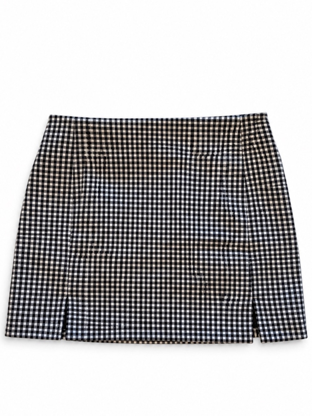 Women's Black & White Gingham Mini Skirt